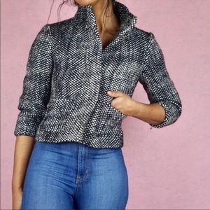 Loft cropped wool-blend coat